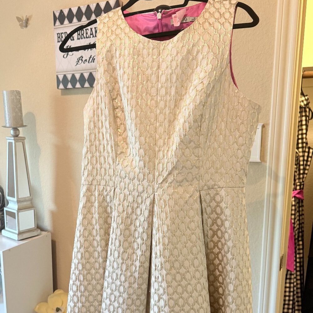 Eliza J Gold and Cream Cocktail Dress